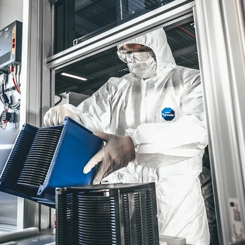 wafer in cleanroom environment
